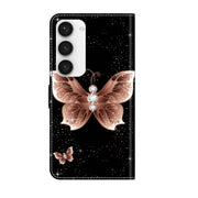 For Samsung Galaxy S23 Crystal 3D Shockproof Protective Leather Phone Case(Pink Diamond Butterfly)