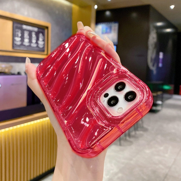 For iPhone 14 Plus Laser Sequin Waves TPU Phone Case(Red)