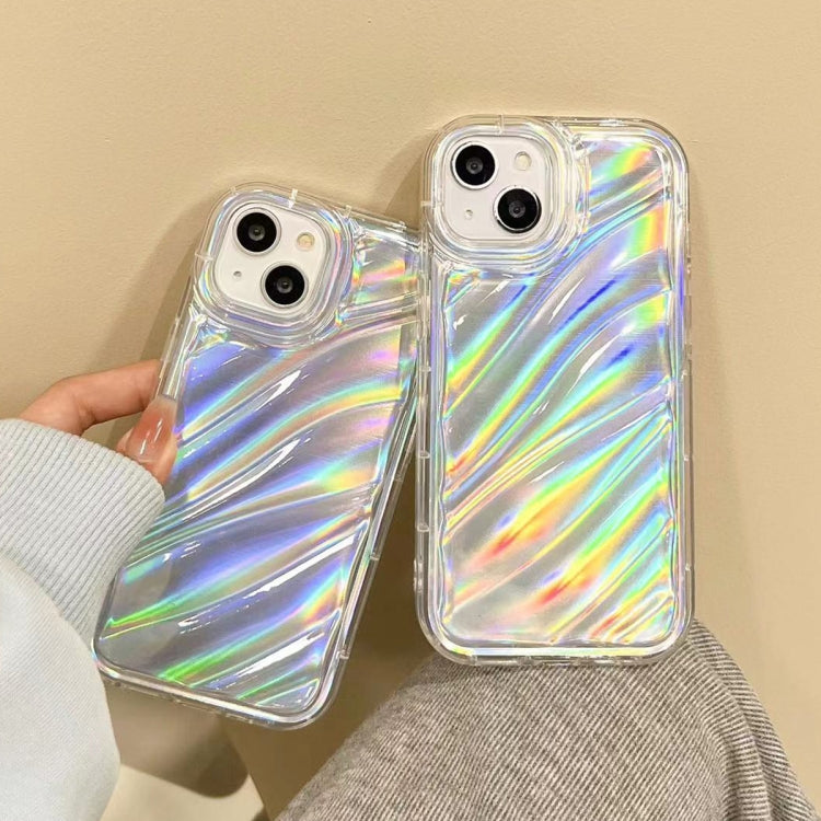For iPhone 14 Laser Sequin Waves TPU Phone Case(Transparent)