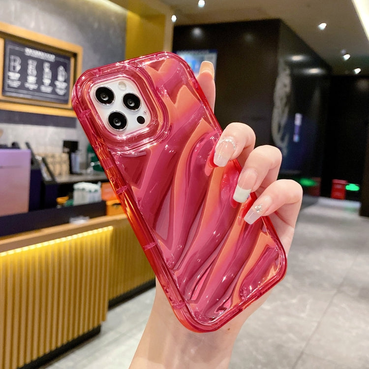 For iPhone 14 Pro Laser Sequin Waves TPU Phone Case(Red)