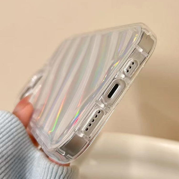 For iPhone 14 Pro Max Laser Sequin Waves TPU Phone Case(Transparent)