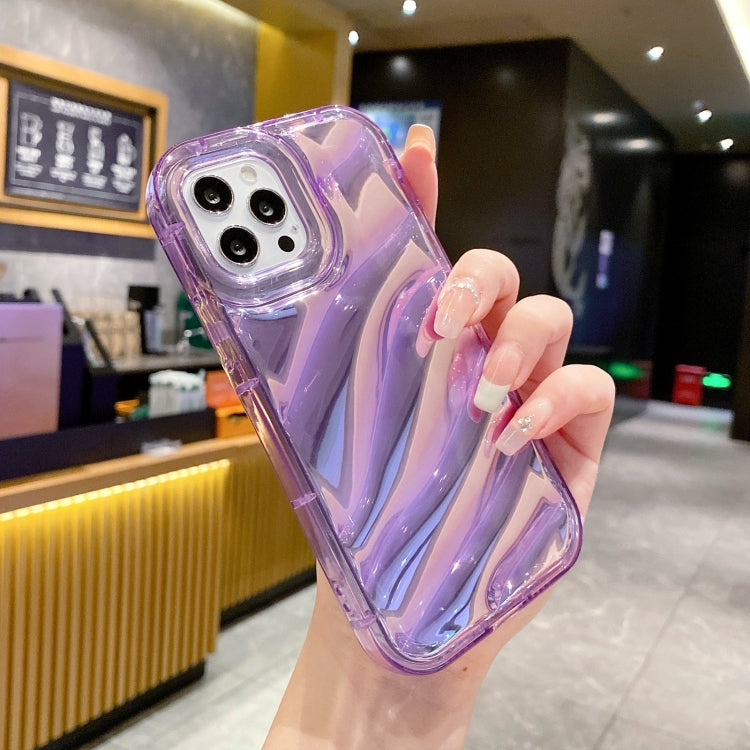 For iPhone 12 Laser Sequin Waves TPU Phone Case(Purple)