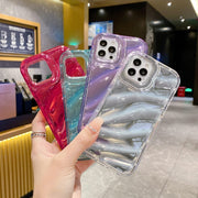 For iPhone 11 Pro Laser Sequin Waves TPU Phone Case(Blue)