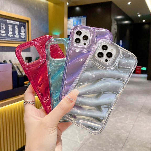 For iPhone 11 Pro Laser Sequin Waves TPU Phone Case(Blue)