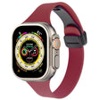 For Apple Watch Ultra 49mm Magnetic Buckle Slim Silicone Watch Band(Wine Red) - Watch Bands by PMC TechLife | Online Shopping South Africa | PMC TechLife