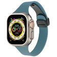 For Apple Watch Ultra 49mm Magnetic Buckle Slim Silicone Watch Band(Light Green) - Watch Bands by PMC TechLife | Online Shopping South Africa | PMC TechLife