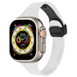 For Apple Watch Ultra 49mm Magnetic Buckle Slim Silicone Watch Band(White) - Watch Bands by PMC TechLife | Online Shopping South Africa | PMC TechLife