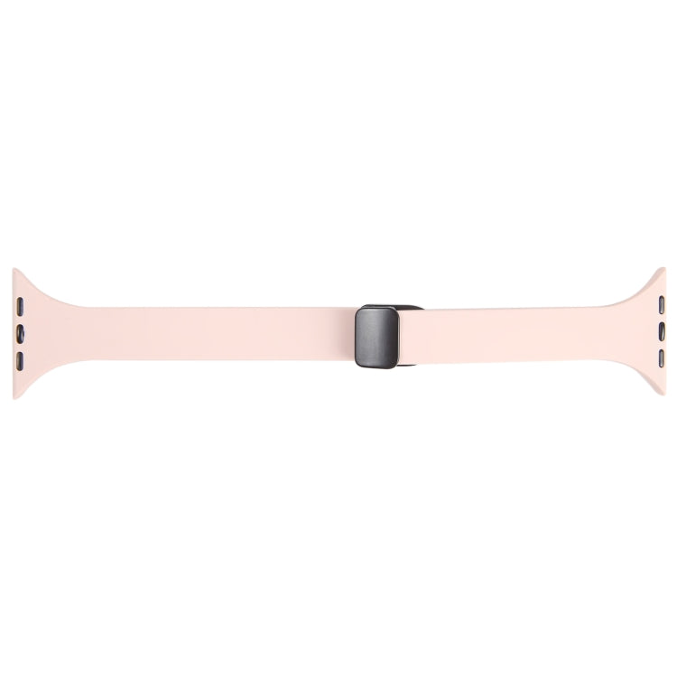 For Apple Watch Ultra 49mm Magnetic Buckle Slim Silicone Watch Band(Pink)