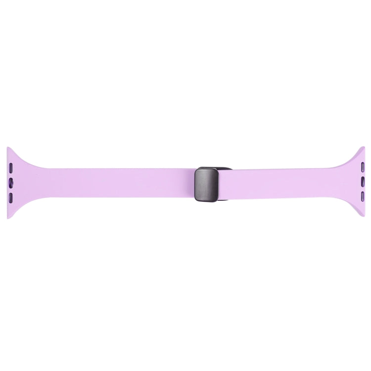 For Apple Watch Ultra 49mm Magnetic Buckle Slim Silicone Watch Band(Lavender)