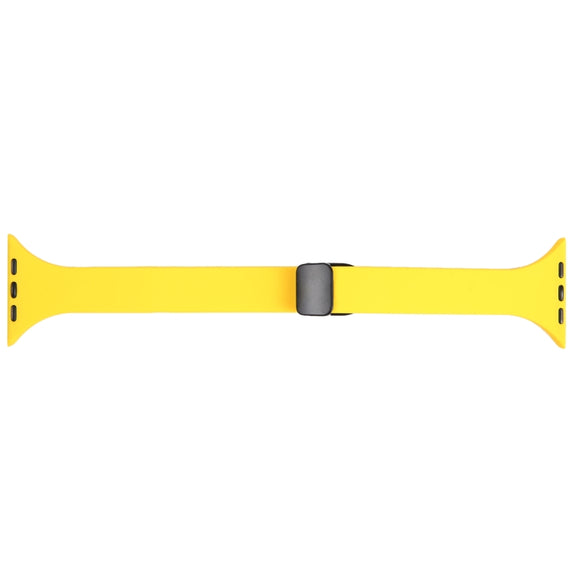 For Apple Watch 8 41mm Magnetic Buckle Slim Silicone Watch Band(Yellow)