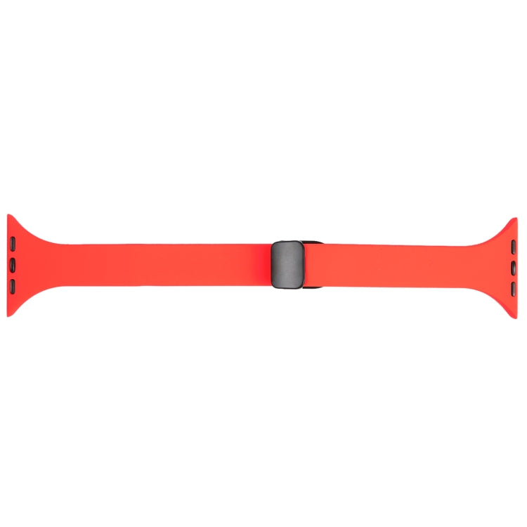 For Apple Watch 8 41mm Magnetic Buckle Slim Silicone Watch Band(Red)