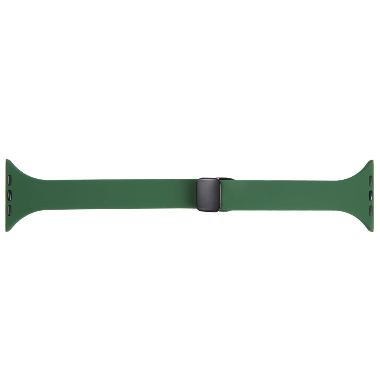 For Apple Watch 8 41mm Magnetic Buckle Slim Silicone Watch Band(Alfalfa Grass)