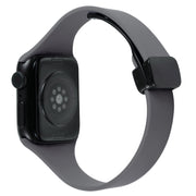 For Apple Watch 8 45mm  Magnetic Buckle Slim Silicone Watch Band(Starry Grey)