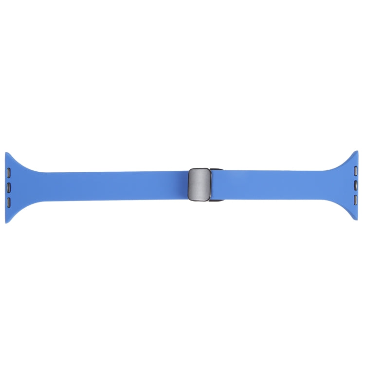 For Apple Watch 7 41mm Magnetic Buckle Slim Silicone Watch Band(Royal Blue)
