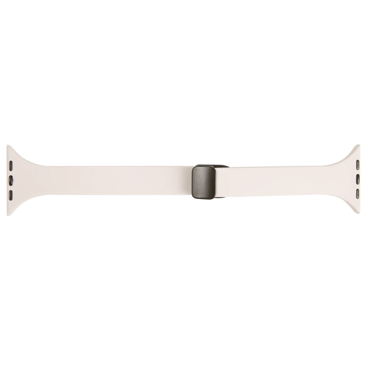 For Apple Watch 7 41mm Magnetic Buckle Slim Silicone Watch Band(Starlight)