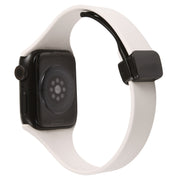 For Apple Watch 7 41mm Magnetic Buckle Slim Silicone Watch Band(Starlight)