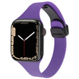 For Apple Watch 7 45mm Magnetic Buckle Slim Silicone Watch Band(Dark Purple) - Watch Bands by PMC TechLife | Online Shopping South Africa | PMC TechLife