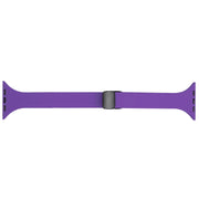 For Apple Watch 7 45mm Magnetic Buckle Slim Silicone Watch Band(Dark Purple)