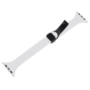 For Apple Watch SE 44mm Magnetic Buckle Slim Silicone Watch Band(White)