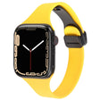 For Apple Watch 6 40mm Magnetic Buckle Slim Silicone Watch Band(Yellow) - Watch Bands by PMC TechLife | Online Shopping South Africa | PMC TechLife