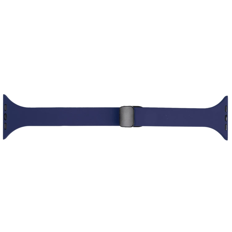 For Apple Watch 6 40mm Magnetic Buckle Slim Silicone Watch Band(Midnight Blue)