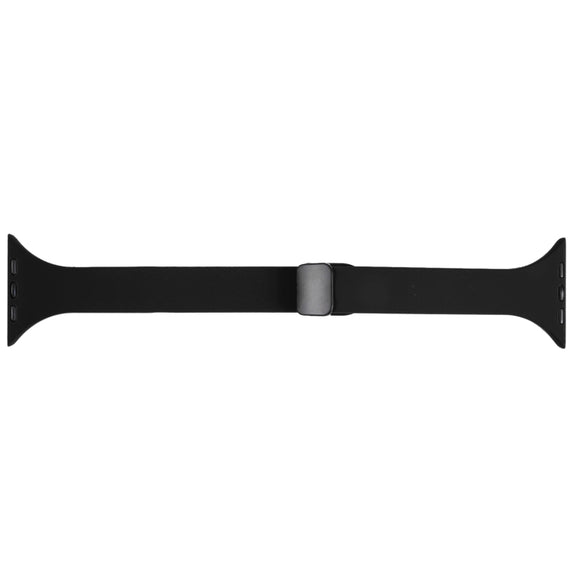 For Apple Watch 6 40mm Magnetic Buckle Slim Silicone Watch Band(Black)
