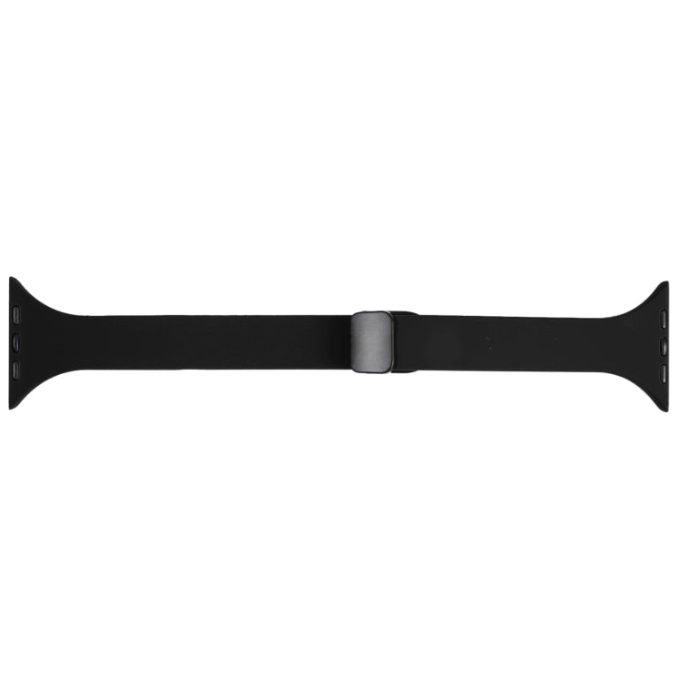 For Apple Watch 6 40mm Magnetic Buckle Slim Silicone Watch Band(Black)