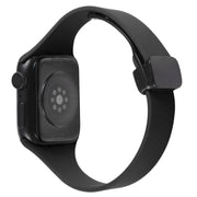 For Apple Watch 6 40mm Magnetic Buckle Slim Silicone Watch Band(Black)