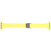 For Apple Watch 6 44mm Magnetic Buckle Slim Silicone Watch Band(Light Yellow)