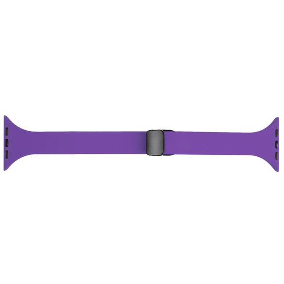For Apple Watch 6 44mm Magnetic Buckle Slim Silicone Watch Band(Dark Purple)