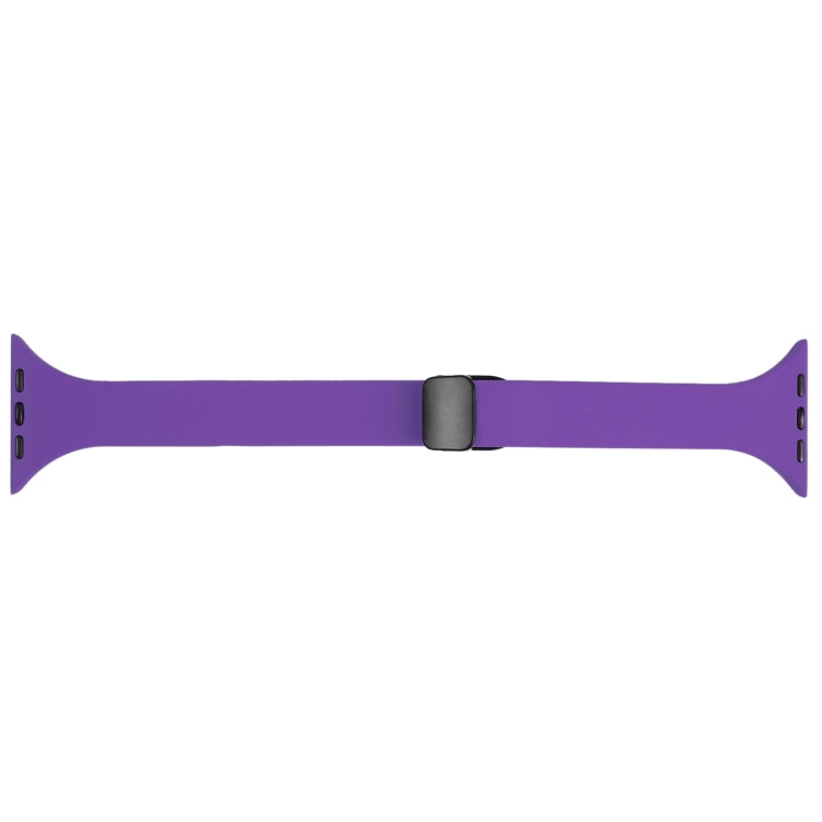 For Apple Watch 6 44mm Magnetic Buckle Slim Silicone Watch Band(Dark Purple)
