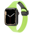 For Apple Watch 6 44mm Magnetic Buckle Slim Silicone Watch Band(Green) - Watch Bands by PMC TechLife | Online Shopping South Africa | PMC TechLife