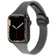 For Apple Watch 5 44mm Magnetic Buckle Slim Silicone Watch Band(Army Green) - Watch Bands by PMC TechLife | Online Shopping South Africa | PMC TechLife