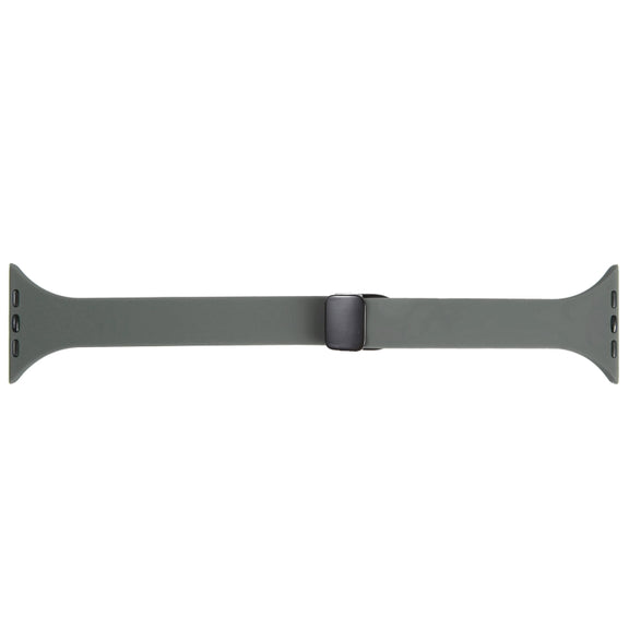 For Apple Watch 5 44mm Magnetic Buckle Slim Silicone Watch Band(Army Green)