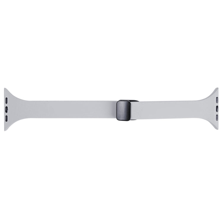 For Apple Watch 4 44mm Magnetic Buckle Slim Silicone Watch Band(Light Grey)