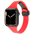 For Apple Watch 3 38mm Magnetic Buckle Slim Silicone Watch Band(Red) - Watch Bands by PMC TechLife | Online Shopping South Africa | PMC TechLife