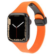 For Apple Watch 3 38mm Magnetic Buckle Slim Silicone Watch Band(Orange) - Watch Bands by PMC TechLife | Online Shopping South Africa | PMC TechLife