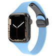 For Apple Watch 3 38mm Magnetic Buckle Slim Silicone Watch Band(Light Blue) - Watch Bands by PMC TechLife | Online Shopping South Africa | PMC TechLife