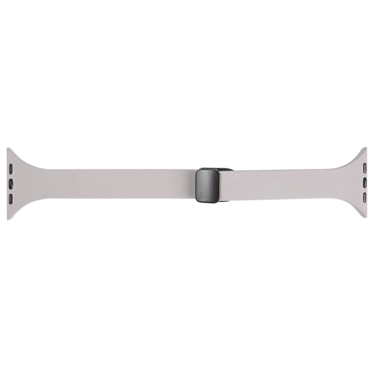 For Apple Watch 3 42mm Magnetic Buckle Slim Silicone Watch Band(Rock Grey)