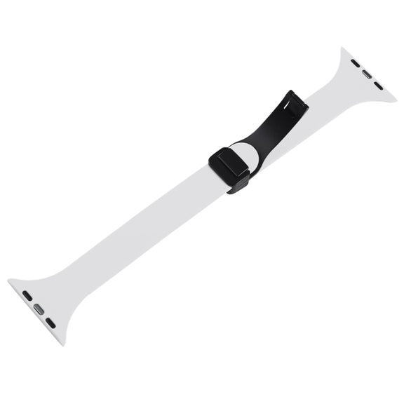 For Apple Watch 38mm Magnetic Buckle Slim Silicone Watch Band(White)