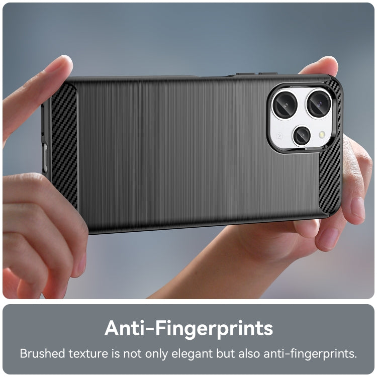 For Xiaomi Redmi 12 Brushed Texture Carbon Fiber TPU Phone Case(Black)