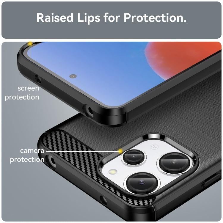For Xiaomi Redmi 12 Brushed Texture Carbon Fiber TPU Phone Case(Black)