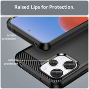For Xiaomi Redmi 12 Brushed Texture Carbon Fiber TPU Phone Case(Black)