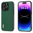 For iPhone 15 Pro ABEEL Genuine Leather Litchi Texture Phone Case(Green) - free shipping - PMC TechLife - Order now!