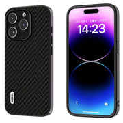 For iPhone 15 Pro ABEEL Carbon Fiber Texture Protective Phone Case(Black)