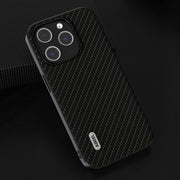 For iPhone 15 Pro ABEEL Carbon Fiber Texture Protective Phone Case(Black)