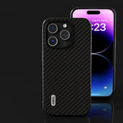 For iPhone 15 Pro ABEEL Carbon Fiber Texture Protective Phone Case(Black)