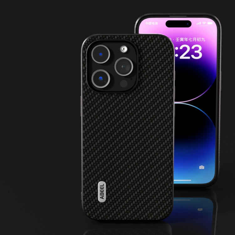 For iPhone 15 Plus ABEEL Carbon Fiber Texture Protective Phone Case(Black)