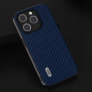 For iPhone 14 Plus ABEEL Carbon Fiber Texture Protective Phone Case(Dark Blue)