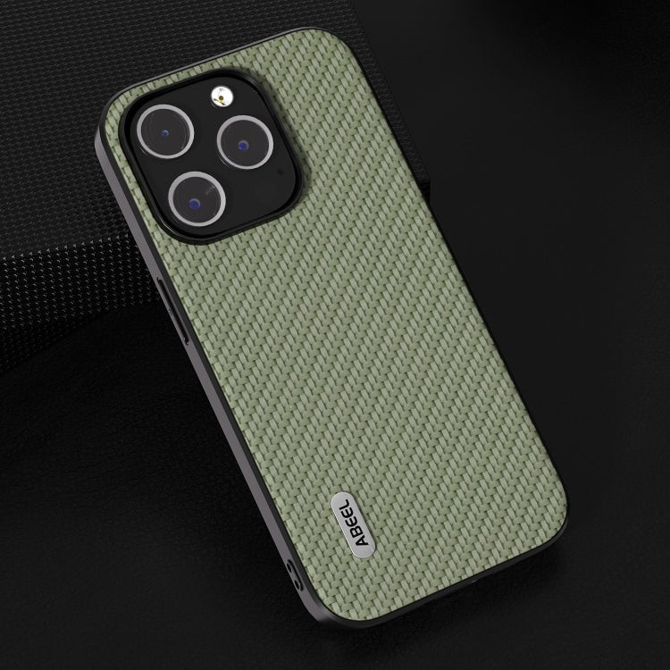 For iPhone 14 ABEEL Carbon Fiber Texture Protective Phone Case(Green)